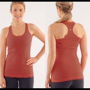 Lululemon CRB orange striped Cool Racerback Tank